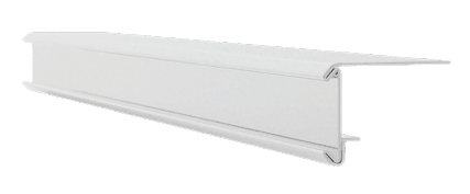 White PVC shelf-edge rail profile